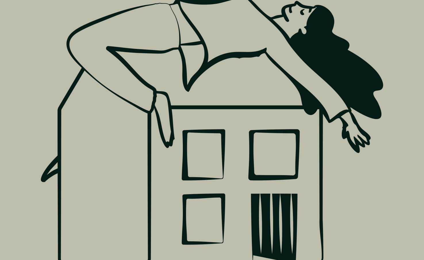 Illustration of a person relaxing on top of a house, representing the peace of mind that comes with full holiday let management by Red Kite Hosts
